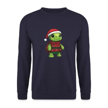 Turtle Christmas Comic - Unisex Sweatshirt - navy - Front - Alina (178cm) & Michal (187cm)