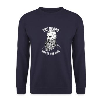 Fier de la barbe : la barbe fait l’homme ! - Sweat-shirt Unisexe - marine - Devant - Alina (178cm) & Michal (187cm)