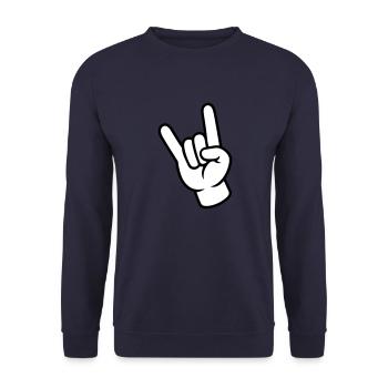 Fête de signature de la main - Sweat-shirt Unisexe - marine - Devant - Alina (178cm) & Michal (187cm)