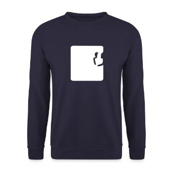Umarmung-weiß - Unisex Pullover - Navy - Vorne - Alina (178cm) & Michal (187cm)