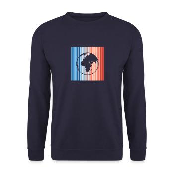 Climate change, warming stripes, earth - Unisex Sweatshirt - navy - Front - Alina (178cm) & Michal (187cm)