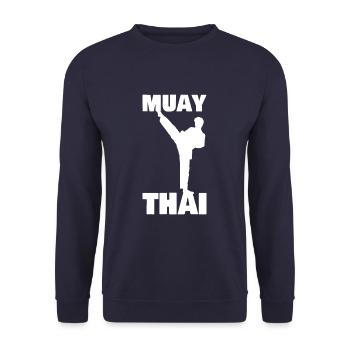 Muay Thai Boxe Kickboxing - Sweat-shirt Unisexe - marine - Devant - Alina (178cm) & Michal (187cm)