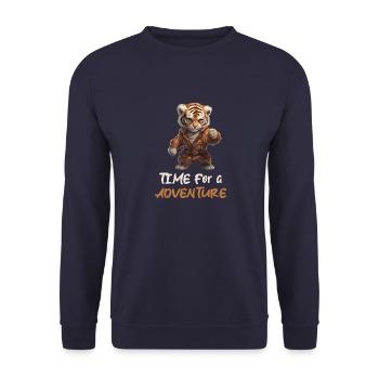 Leo Baby Adventure Time - Unisex Sweatshirt - navy - Front - Alina (178cm) & Michal (187cm)