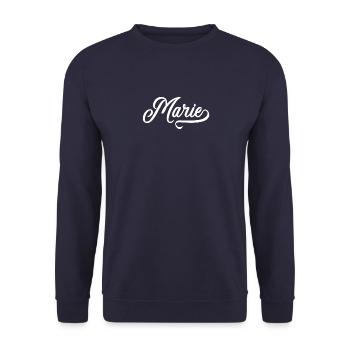 Marie - Prénom - Sweat-shirt Unisexe - marine - Devant - Alina (178cm) & Michal (187cm)
