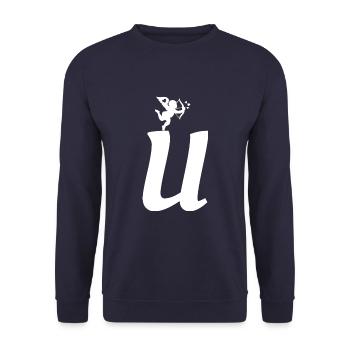 U - Sweat-shirt Unisexe - marine - Devant - Alina (178cm) & Michal (187cm)