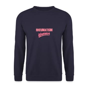 Rheumatism joint disease fighter Funny saying - Unisex Sweatshirt - navy - Front - Alina (178cm) & Michal (187cm)