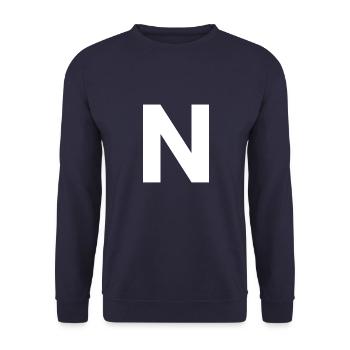 N - Unisex Sweatshirt - navy - Front - Alina (178cm) & Michal (187cm)