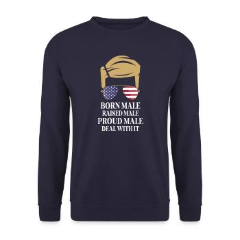 Homme né mâle élevé - Sweat-shirt Unisexe - marine - Devant - Alina (178cm) & Michal (187cm)