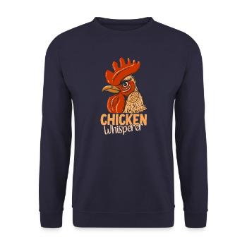 Hühnerflüsterer Chicken Whisperer - Unisex Sweatshirt - navy - Front - Alina (178cm) & Michal (187cm)
