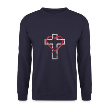 kreuz 6 e 235 - Unisex Pullover - Navy - Vorne - Alina (178cm) & Michal (187cm)