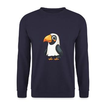 Toucan Bird Halloween Funny Ghost - Unisex Sweatshirt - navy - Front - Alina (178cm) & Michal (187cm)