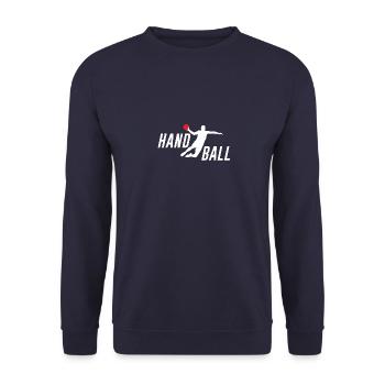 Handball Spiel Team Sport Hanballer Geschenk Harz - Unisex Pullover - Navy - Vorne - Alina (178cm) & Michal (187cm)
