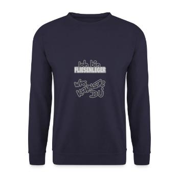 Ich bin Fliesenleger - Unisex Pullover - Navy - Vorne - Alina (178cm) & Michal (187cm)