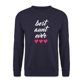 Beste Tante aller Zeiten - Unisex Pullover - Navy - Vorne - Alina (178cm) & Michal (187cm)