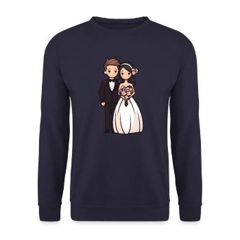 Mariée marié jeunes mariés mariage - Sweat-shirt Unisexe - marine - Devant - Alina (178cm) & Michal (187cm)