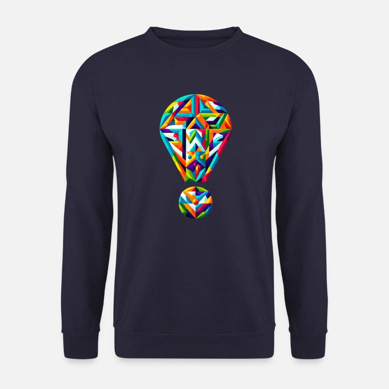 Vivid Exclamation: Geometric Spectrum Design - Unisex Sweatshirt - navy