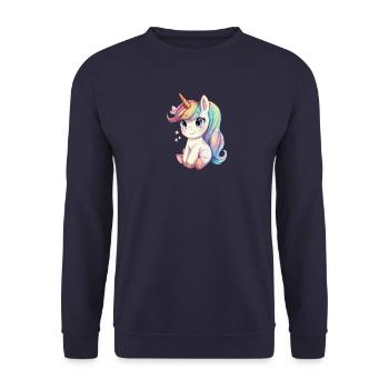 Einhorn - Unisex Pullover - Navy - Vorne - Alina (178cm) & Michal (187cm)