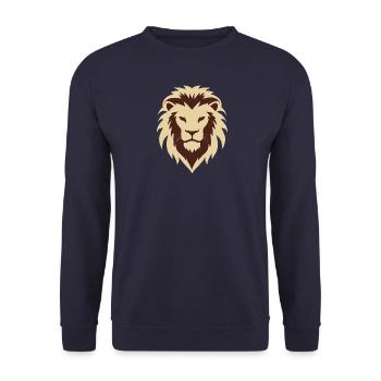 logo de lion, symbole de lion - Sweat-shirt Unisexe - marine - Devant - Alina (178cm) & Michal (187cm)