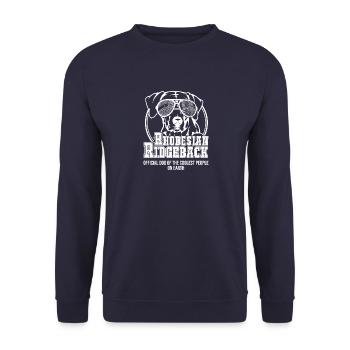 Dog Shirt · Rhodesian Ridgeback · Gift - Unisex Sweatshirt - navy - Front - Alina (178cm) & Michal (187cm)