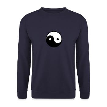 Yin Yang - Unisex Sweatshirt - navy - Front - Alina (178cm) & Michal (187cm)