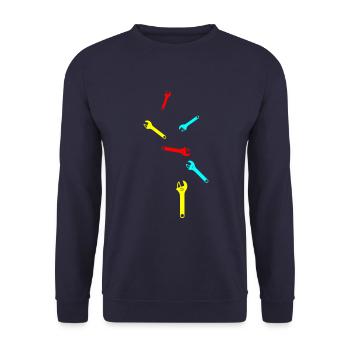 Wrench Icon - Unisex Sweatshirt - navy - Front - Alina (178cm) & Michal (187cm)
