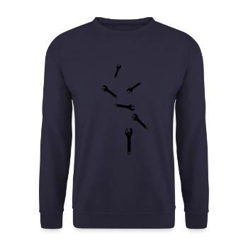 Wrench Icon - Unisex Sweatshirt - navy - Front - Alina (178cm) & Michal (187cm)