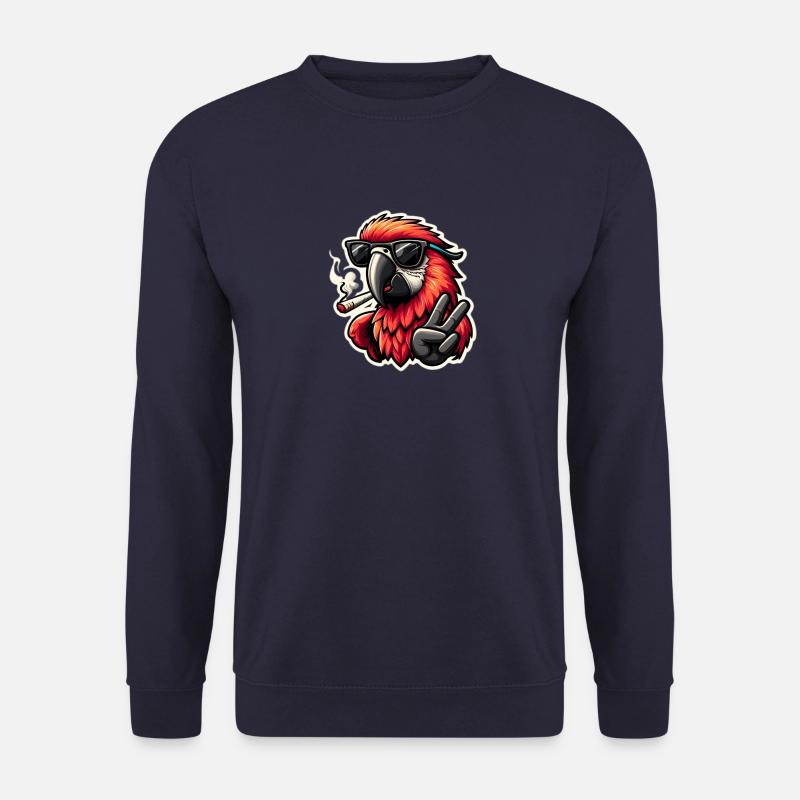 Cooler Papagei mit Sonnenbrille - Unisex Pullover - Navy