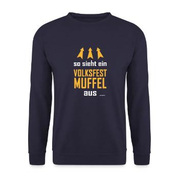 Volksfest Muffel - Unisex Pullover - Navy - Vorne - Alina (178cm) & Michal (187cm)