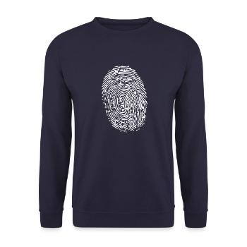 Cadeau d'empreinte digitale d'empreinte digitale - Sweat-shirt Unisexe - marine - Devant - Alina (178cm) & Michal (187cm)
