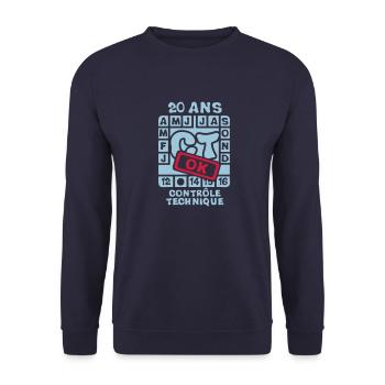 20 ans controle technique anniversaire o - Sweat-shirt Unisexe - marine - Devant - Alina (178cm) & Michal (187cm)