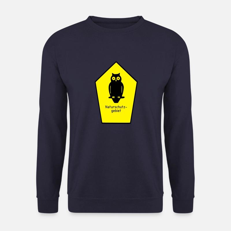 Schild Naturschutzgebiet / Eule - Unisex Pullover - Navy