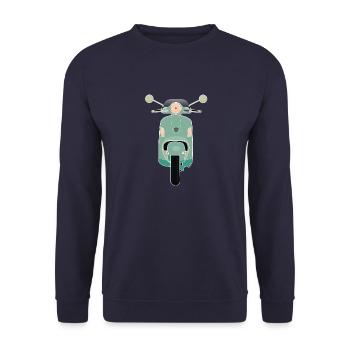 Scooter vert - Sweat-shirt Unisexe - marine - Devant - Alina (178cm) & Michal (187cm)