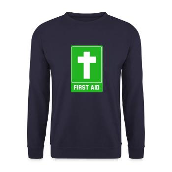 Cross First aid - Unisex Sweatshirt - navy - Front - Alina (178cm) & Michal (187cm)
