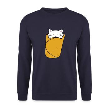 Purrito, cute cat burrito. - Unisex Sweatshirt - navy - Front - Alina (178cm) & Michal (187cm)