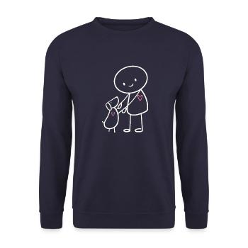 Chiens Figurines en bâton Propriétaires de chiens Chiens Gassi - Sweat-shirt Unisexe - marine - Devant - Alina (178cm) & Michal (187cm)
