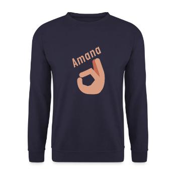Amana - Unisex Sweatshirt - navy - Front - Alina (178cm) & Michal (187cm)