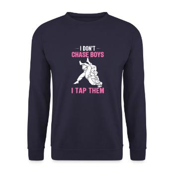 Boxing Sports Lifestyle Martial Arts Freestyle Geschen - Unisex Sweatshirt - navy - Front - Alina (178cm) & Michal (187cm)