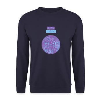 Ayy Lmao - Sweat-shirt Unisexe - marine - Devant - Alina (178cm) & Michal (187cm)
