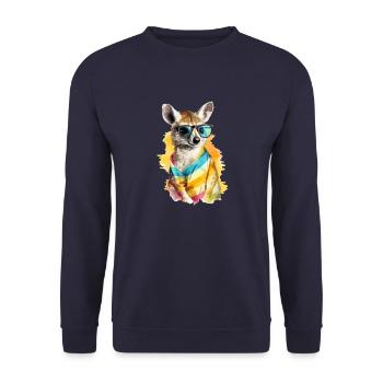 Liko the bespectacled numbat - Unisex Sweatshirt - navy - Front - Alina (178cm) & Michal (187cm)