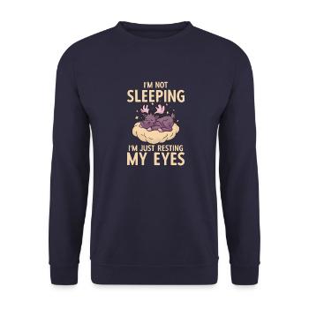 Ich Schlafe Nicht Vintage Ich Ruhe Nur Meine Augen - Unisex Pullover - Navy - Vorne - Alina (178cm) & Michal (187cm)