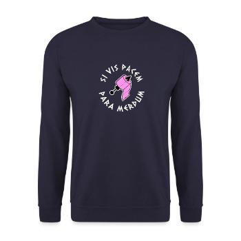 Si Vis Pacem Para Merdum - Sweat-shirt Unisexe - marine - Devant - Alina (178cm) & Michal (187cm)