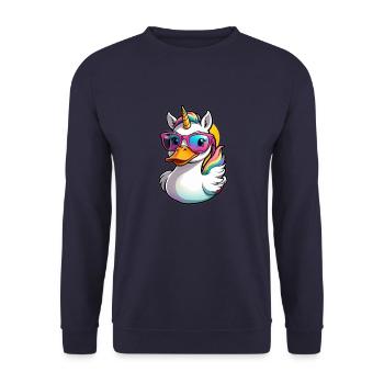 Uni-Duck - Sweat-shirt Unisexe - marine - Devant - Alina (178cm) & Michal (187cm)