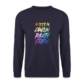 Cancun Party Crew Bunt - Unisex Pullover - Navy - Vorne - Alina (178cm) & Michal (187cm)