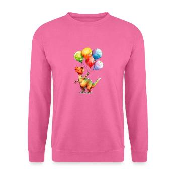 Dinosaure avec des ballons colorés - Sweat-shirt Unisexe - rose - Devant