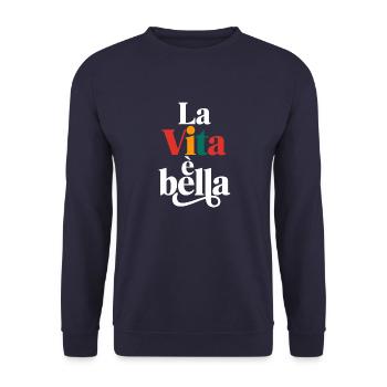 La vita è bella - Sweat-shirt Unisexe - marine - Devant - Alina (178cm) & Michal (187cm)