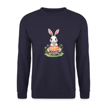 Lapin de Pâques Aquarelle de Pâques - Sweat-shirt Unisexe - marine - Devant - Alina (178cm) & Michal (187cm)