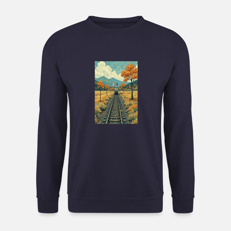 Landscape with train - Unisex Sweatshirt - navy