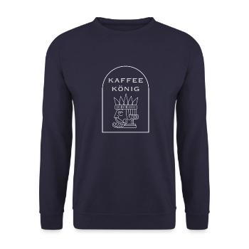Kaffee König - Unisex Pullover - Navy - Vorne - Alina (178cm) & Michal (187cm)