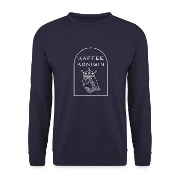 Kaffee Königin - Unisex Pullover - Navy - Vorne - Alina (178cm) & Michal (187cm)