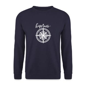 Le bonheur | Look maritime | Boussole | Orientation - Sweat-shirt Unisexe - marine - Devant - Alina (178cm) & Michal (187cm)
